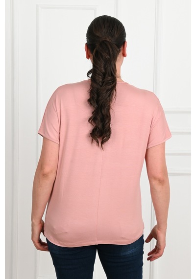Kadın V Yaka Büyük Beden T-shirt 1486-23 001