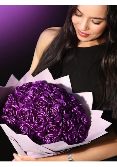 Flowers Of Light Saten Gül Buketi 235361647 Violet