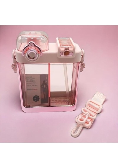 Su Matarası 2 Bölmeli Tritan Pembe 700ml Çok Renkli