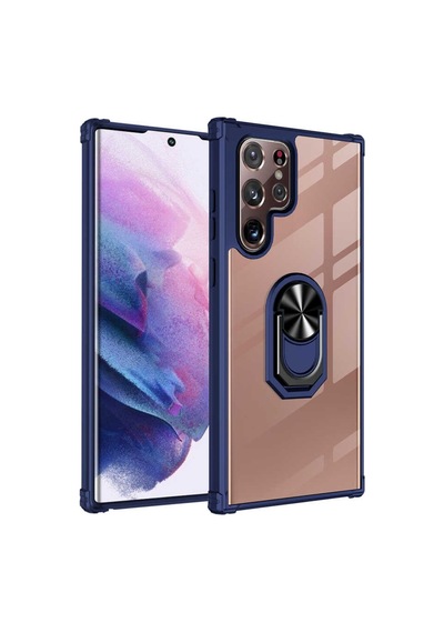 Samsung Uyumlu Galaxy S22 Ultra Kilif Standli Yüzüklü Mola Silikon Kapak 414846405