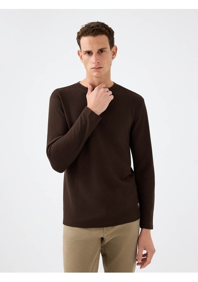 Loft Regular Fit Kahverengi Erkek Uzun Kollu T-shirt Lf2040679 Kahverengi