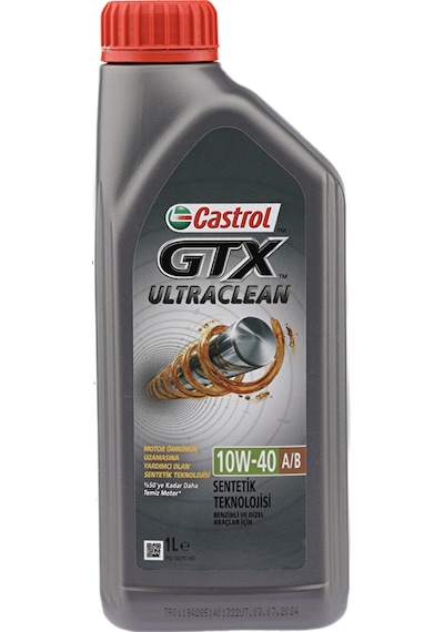 2 Adet Castrol Gtx Ultraclean A/b 10w-40 Motor Yağı 1l