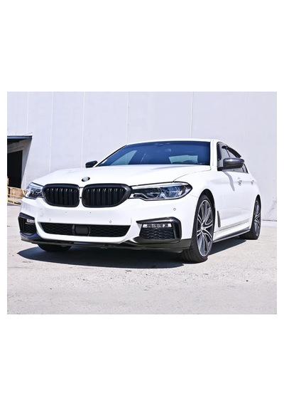Bmw 5 Serisi G30 Uyumlu Ön Tampon Eki - Parlak Siyah Piano Black Vakum Plastik M Performance Lip 2017-2020 M Sport