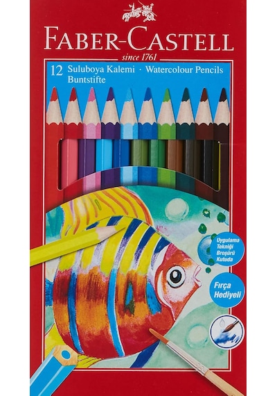 Faber-Castell Aquarell Boya Kalemi 12 Renk Karton Kutu