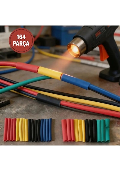164 Parça Isı İle Daralan Makaron Seti Elektrik Kablo İzolasyon & Koruma Kılıfı, Renkli Shrink Tube Set Belirtilmemis