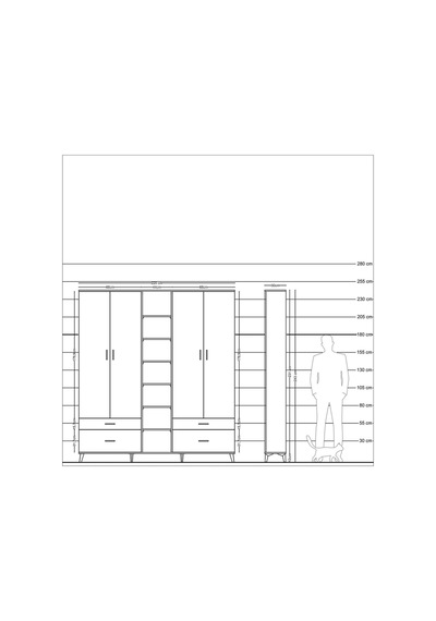 Arges Dolap 12 Raflı 4 Çekmeceli 2 Askılı 220x30x243 Aytaşı-antrasit/antrasit Antrasıt/antrasıt Arges Dolap 12 Raflı 4 Çekmeceli 2 Askılı 220x30x243 Aytaşı-antrasit/antrasit Antrasıt/antrasıt