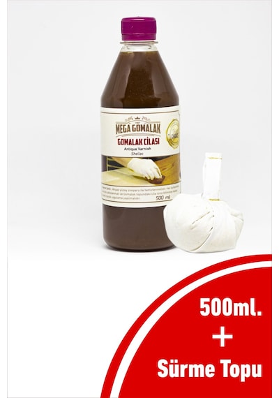 Mega Gomalak Doğal Ahşap Cilası 500 ML + Sürme Topu