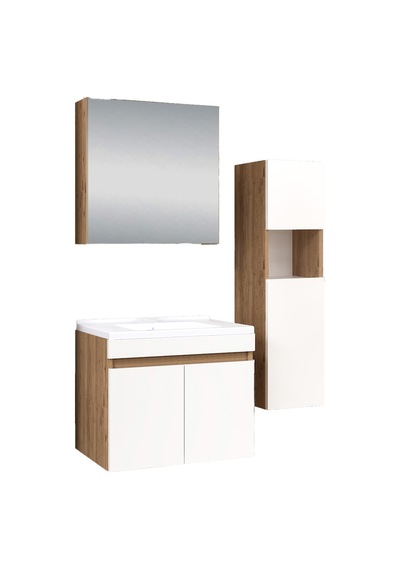 %100 Mdf 65 Cm Saura Banyo Dolabı + 30 Cm Saura Boy Dolabı Beyaz %100 Mdf 65 Cm Saura Banyo Dolabı + 30 Cm Saura Boy Dolabı Beyaz