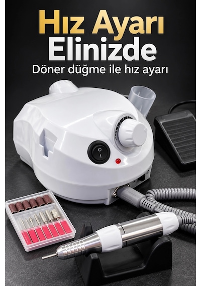 Tırnak Törpü Cihazı Metal Uçlar Ve Zımpara Bantlarıyla