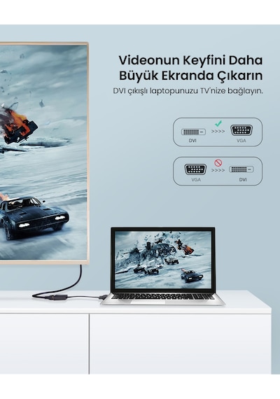 Ugreen Dvı 24+1 Erkek To Vga Dişi Dönüştürücü Adaptör, 40259