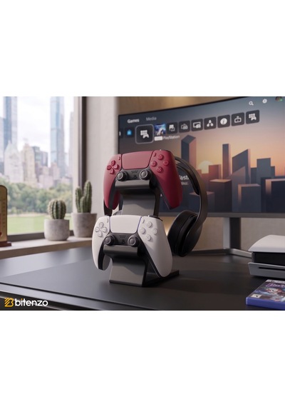 3'lü Oyun Aksesuar Standı Çift Gamepad Ve Kulaklık Tutucu
