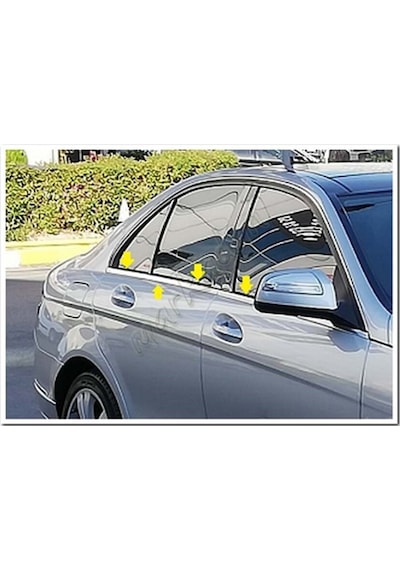 Markadan Mercedes C W203 Krom Cam Çıtası 2001-2007 4 Parça Paslan