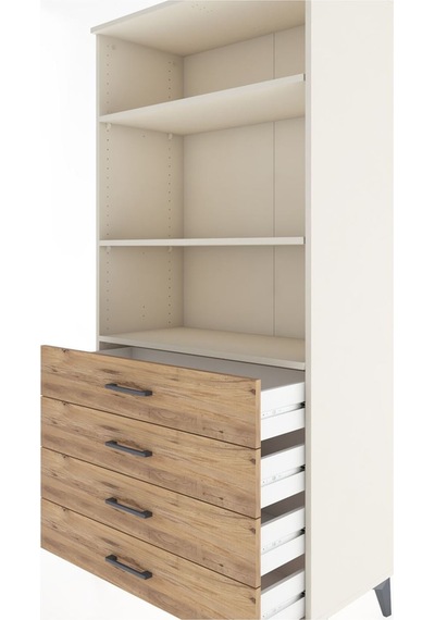 Hyperion Dolap 3 Raflı 4 Çekmeceli 88x44x182 Aytaşı-çam Aytaşı