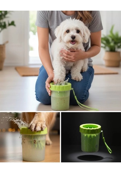 Taşınabilir Köpek Ayak Temizleme Atı Silikon Fırçalı