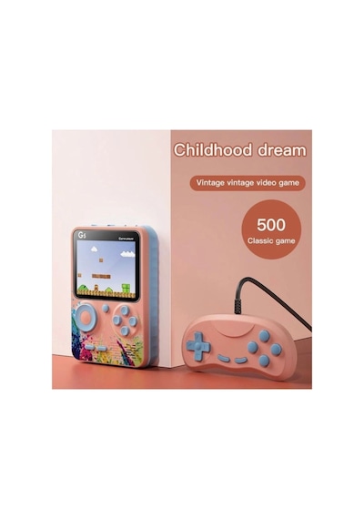 Taşınabilir Mini El Oyun Konsolu 500 Oyunlu Bluetooth Bağlantılı Gri Renk Gamepad