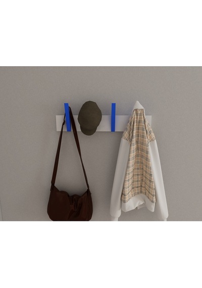 Hepsi3boyutlu Modern Duvar & Kapı Kanca Askılık - 4 Adet Mavi Kanca Askılık - Model No : 4 Mavi
