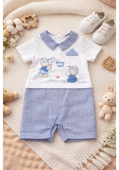 Uğur Bebe %100 Pamuk Erkek Bebek Tulum Yakalı Kısa Kollu Alttan Çıtçıtlı Yazlık Tek Parça Bebek Tulum Mavi Mavi Uğur Bebe %100 Pamuk Erkek Bebek Tulum Yakalı Kısa Kollu Alttan Çıtçıtlı Yazlık Tek Parça Bebek Tulum Mavi Mavi