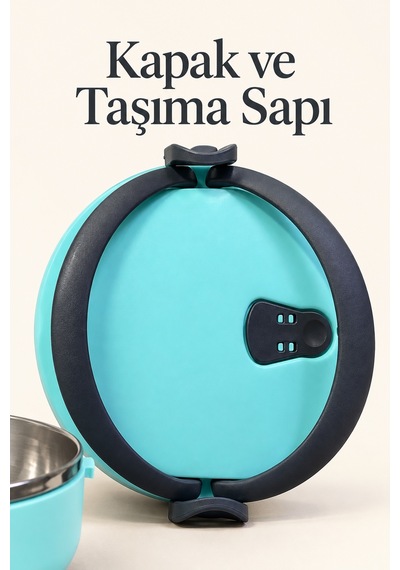 Taşıma Saplı Üç Katlı Beslenme Kutusu Sızdırmaz Kapaklı Çok Renkli