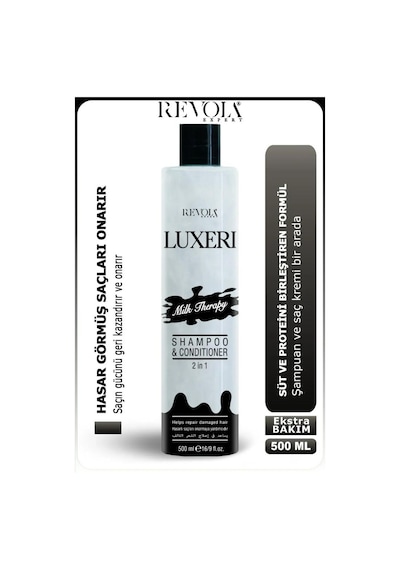 Revola Luxeri 2'si 1 Arada Şampuan Ve Kondisyoner Yıpranmış Saçlar İçin Onarıcı 500 Ml Milk Therapy Yıpranmış