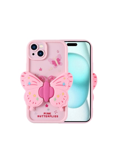 Zore Apple Uyumlu iPhone 15 Plus Kılıf Kamera Korumalı Figür Tasarımlı Kapya Kapak-pembe Açık Pembe Açık