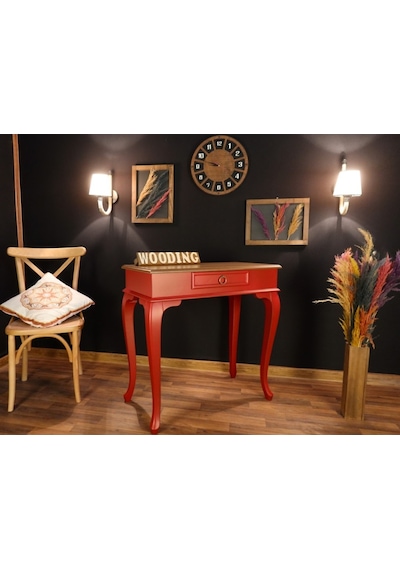 Wooding 80 Cm Çekmeceli Masif Kırmızı Naturel Dresuar (548586426) Kırmızı