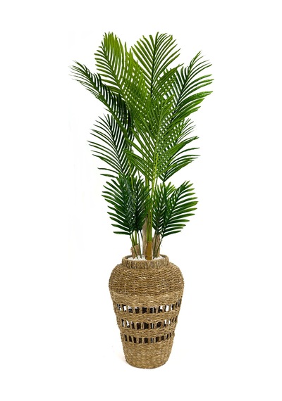 Biçiçek Yapay Areka Palmi̇yesi̇ 180 Cm İskandi̇nav Tarz Hasir Saksıda