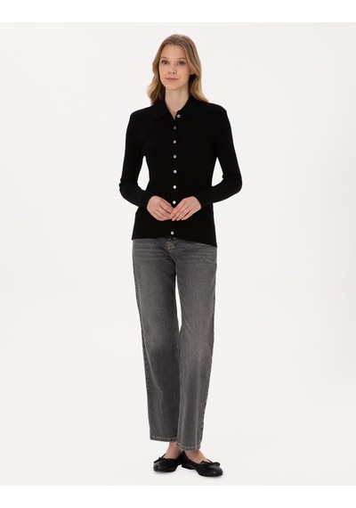 Pierre Cardin Kadın Siyah Hırka Triko 50316338-vr046 Siyah