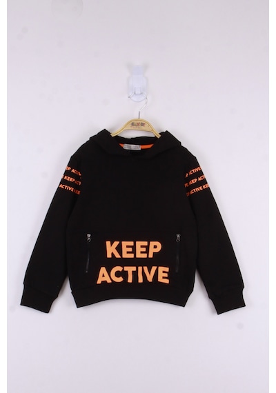 Toontoy Kids Toontoy Erkek Çocuk Keep Active Baskılı Sweatshirt Siyah