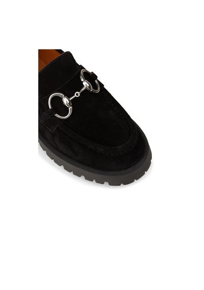 Deery Kadın Hakiki Süet Siyah Tokalı Loafer - 02037zsyhc01