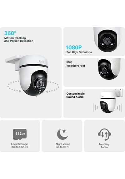 TP-Link Tapo C500 Yatay - Dikey Wi-Fi Dış Mekan Güvenlik Kamerası