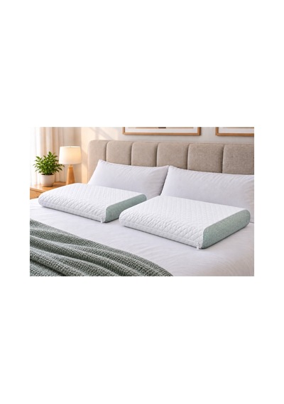 Ehome -2li Set- Visco Tombul Ortopedik Yastık 65x35x13cm Beyaz