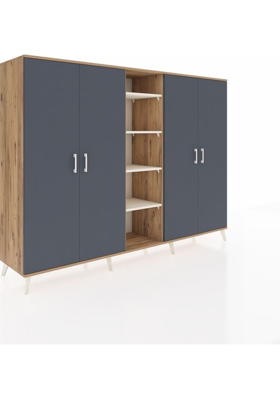 Hyperion Dolap 12 Raflı 4 Kapaklı 220x44x163 Çam-antrasit/aytaşı Çam-antrasit/aytaşı Hyperion Dolap 12 Raflı 4 Kapaklı 220x44x163 Çam-antrasit/aytaşı Çam-antrasit/aytaşı