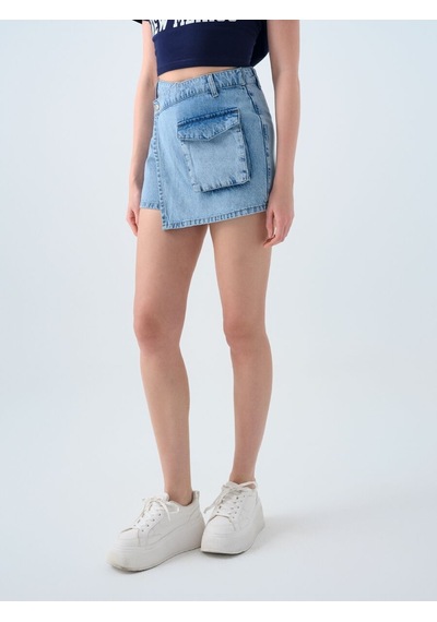LOFT Regular Fit Kadın Şort Etek Denim