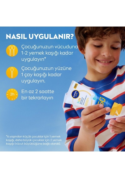 Nıvea Sun Spf50 Çok Yüksek Korumalı Çocuk Güneş Kremi 100 Ml, Tere Ve Suya Dayanıklı,c,e Vitamini