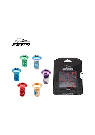 Pro Bisiklet Scooter Fren Disk Vidası Rotor Civatası 6 Vida Mtb Rotor Vidası 12li Paket Yeşil Renk