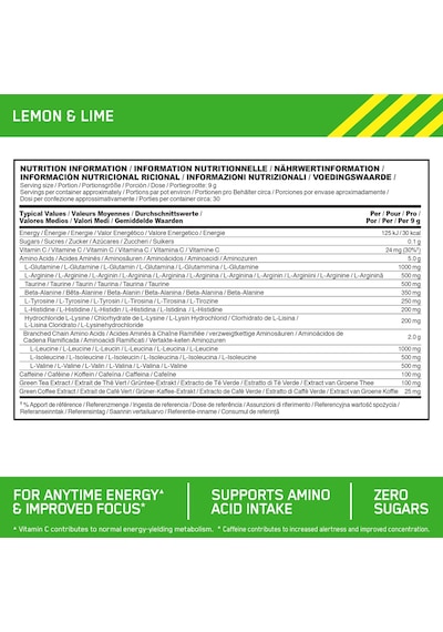 Amino Energy Limon & Lime 270g 30 Servis Limon - Misket Limonu