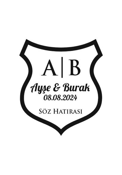 Gotik Kalkan Mühür Kına Nişan Düğün 3x3 Cm Özel Etiket / 50 Adet Sticker Beyaz