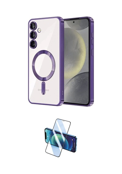 Cep Samsung Uyumlu Galaxy A15 4g Kılıf Nova Işık Özel Seri İkili Koruma Seti Najmaddin Titan Gri