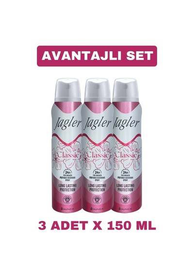 Jagler Classic Kadın Sprey Deodorant 3 x 150 ML