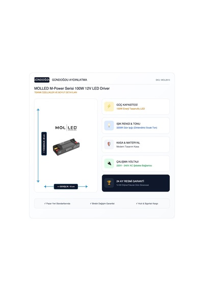 Molled M-power Serisi 100w 12v Led Driver - Mol2610