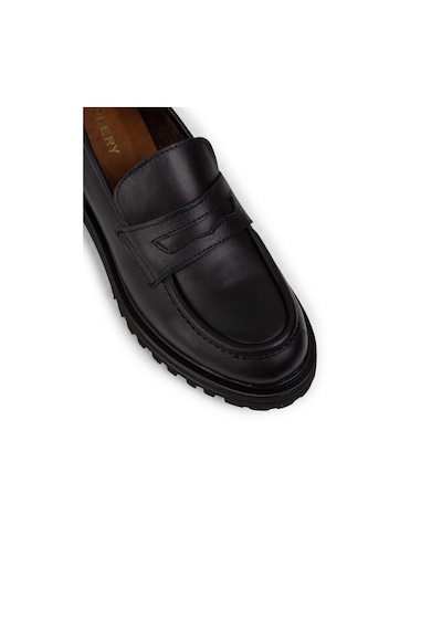 Deery Hakiki Deri Siyah Kadın Loafer Ayakkabı - 01903zsyhe01 Siyah