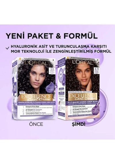 L'oréal Paris Excellence Cool Creme 6.11 Ekstra Küllü Koyu Kumral Saç Boyası