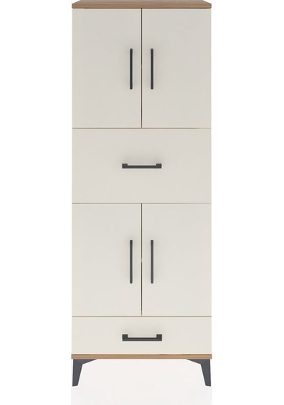 Arges Dolap 4 Raflı 2 Çekmeceli 4 Kapaklı 60x30x163 Çam-aytaşı Çam