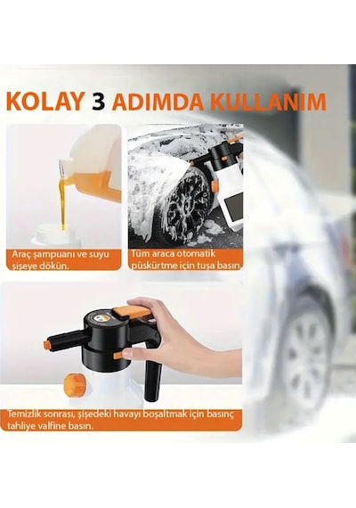 Şarjlı Kendinden Pompalı Köpük Püskürtücü Araba Yıkama İlaçlama İçin Yüksek Basınçlı Pompa