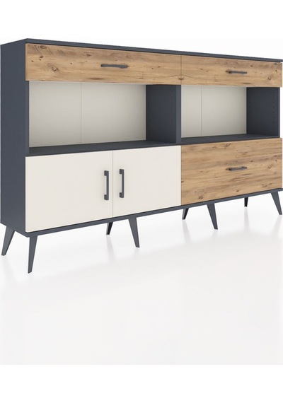 Arges Konsol 2 Raflı 3 Çekmeceli 2 Kapaklı 176x30x99 Antrasit-ayt Antrasit-aytaşı/çam Arges Konsol 2 Raflı 3 Çekmeceli 2 Kapaklı 176x30x99 Antrasit-ayt Antrasit-aytaşı/çam