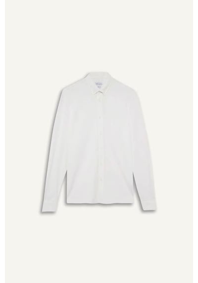 Defacto Regular Fit Polo Yaka Penye Uzun Kollu Gömlek E8067ax25auer105 Ekru