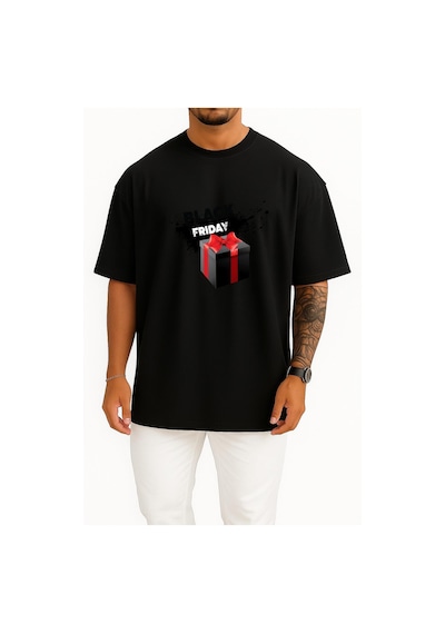 Bahriyeli Collection Oversize Black Friday - Kara Cuma Göğüs Tasarımlı Unisex T-shirt Siyah Bahriyeli Collection Oversize Black Friday - Kara Cuma Göğüs Tasarımlı Unisex T-shirt Siyah