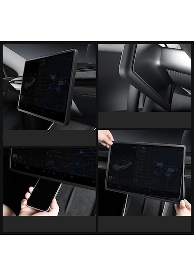 Tesla Model Y Juniper İçin Uyumlu Silikon Ekran Koruyucu Çerçeve Siyah 18451580