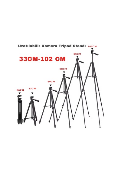 Shopytech 102 Cm Hafif Tripod Telefon/kamera Uyumlu Bluetooth Uzaktan Deklanşörlü 360 3-yönlü Ka 1 Adet