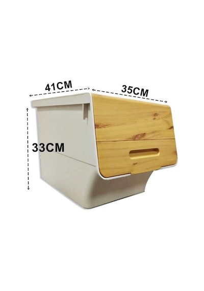 Motek Bambu Tekerlekli Organizer Çok Amaçlı Saklama Kutusu 33 L Çok Renkli
